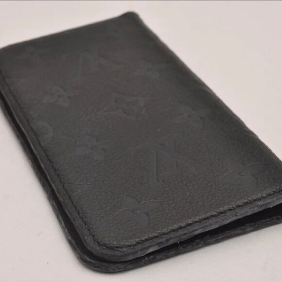 Auth Louis Vuitton Monogram Empreinte Folio iPhone X XS Case M63586 Black 4280H - Picture 5 of 14